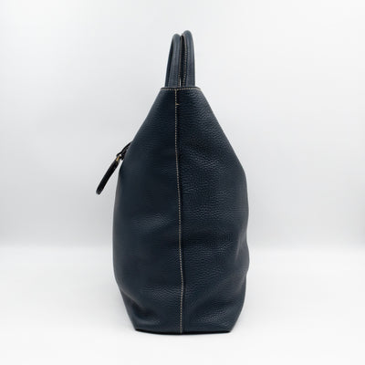 Shopper Tote Blue Leather