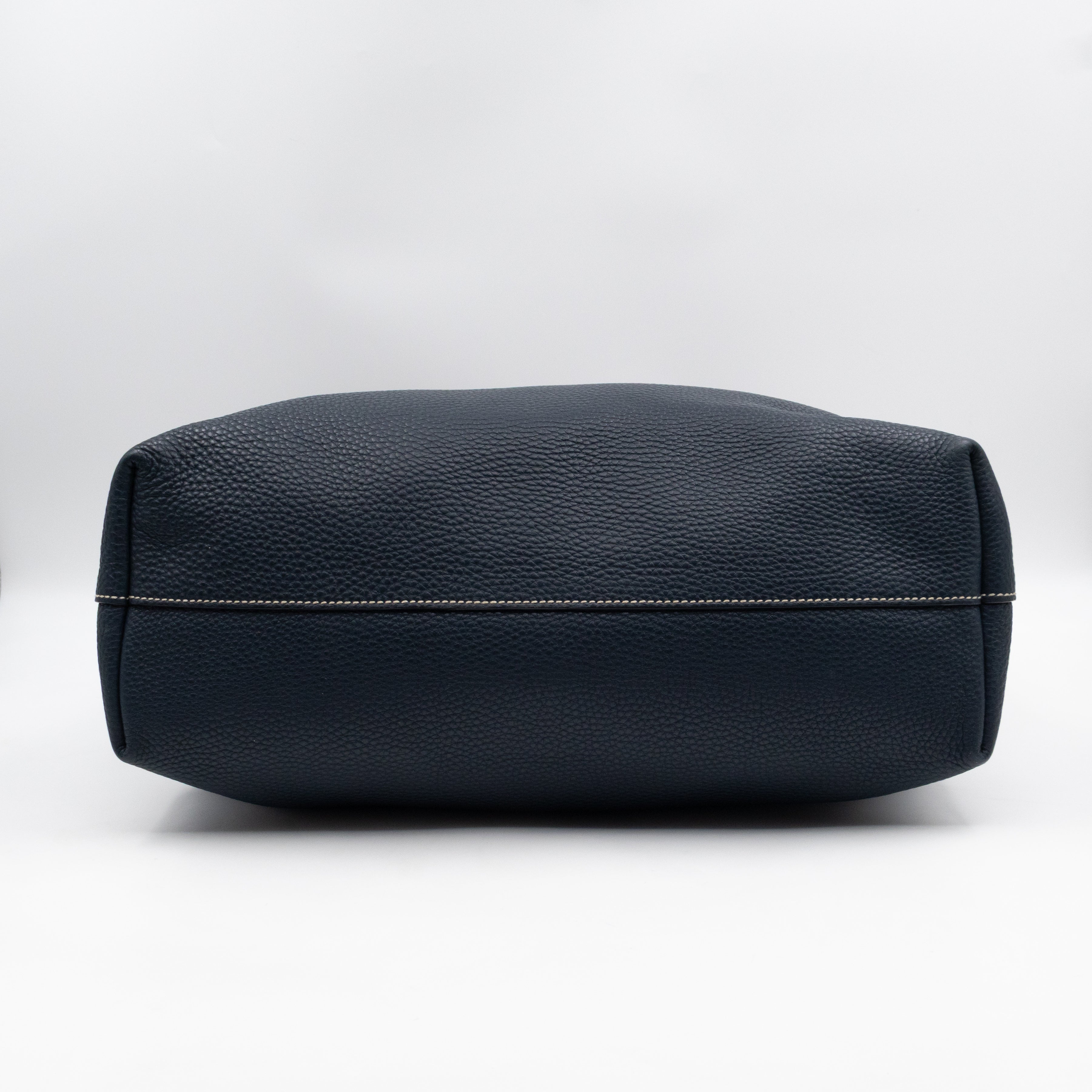 Shopper Tote Blue Leather