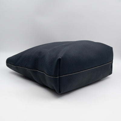 Shopper Tote Blue Leather