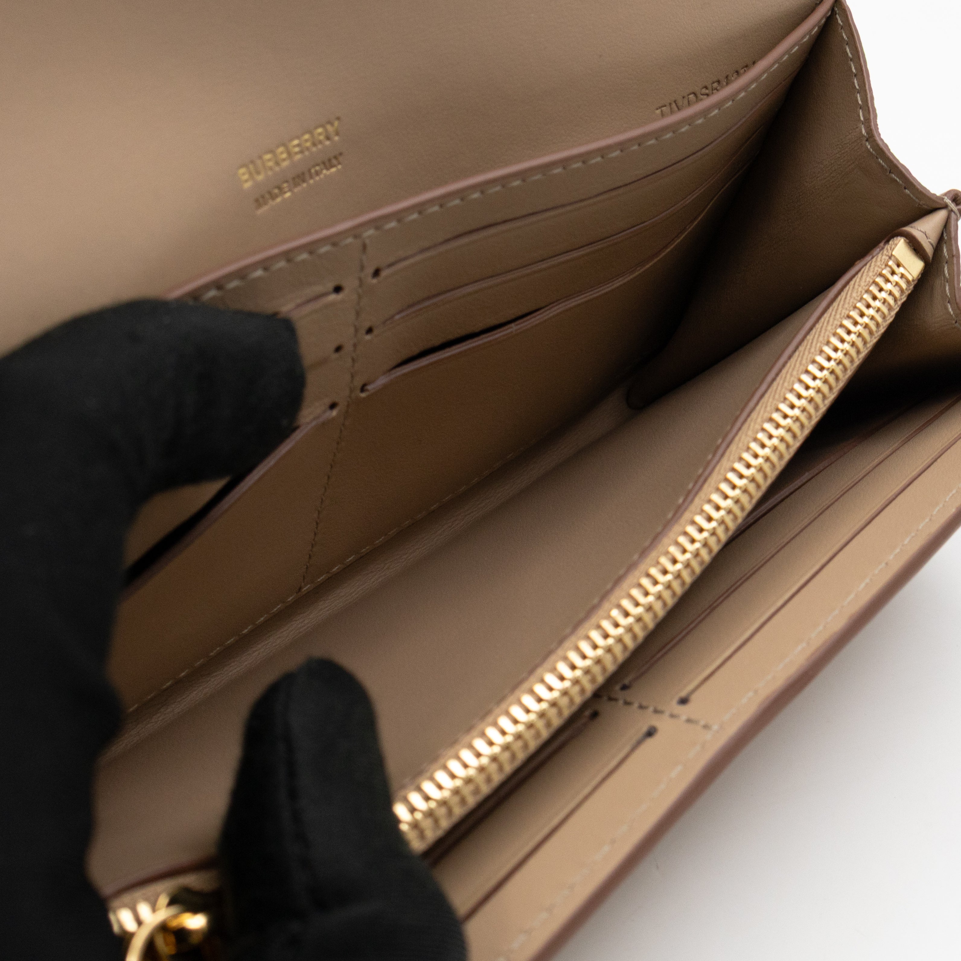 Continental Wallet Beige Leather
