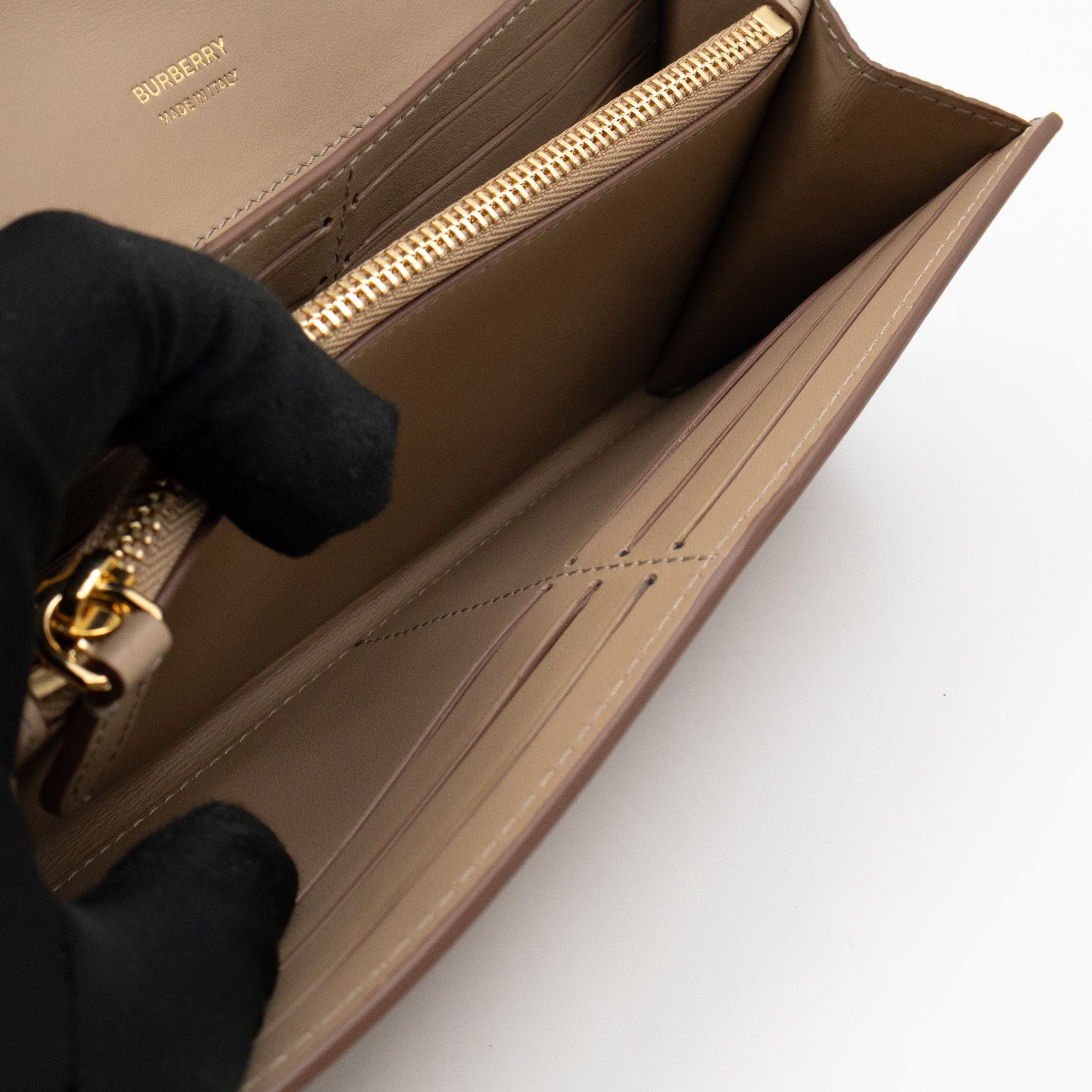 Continental Wallet Beige Leather