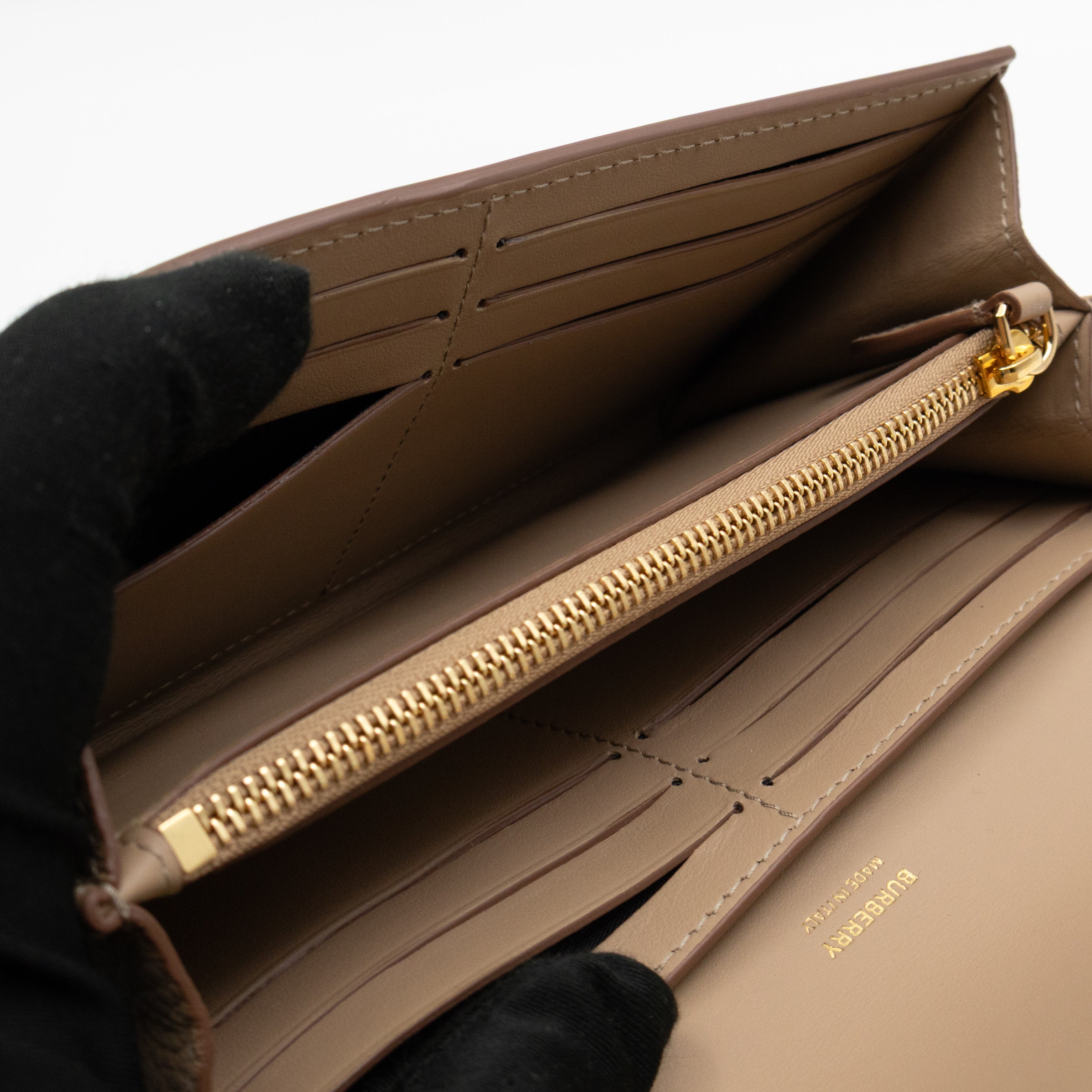 Continental Wallet Beige Leather