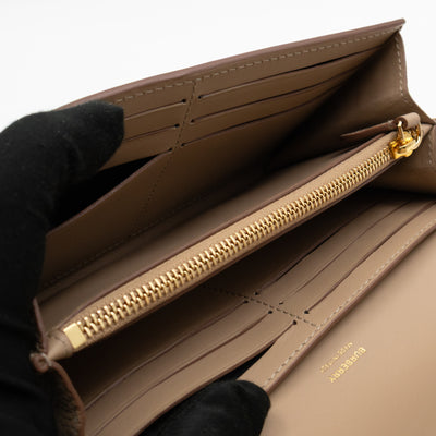 Continental Wallet Beige Leather