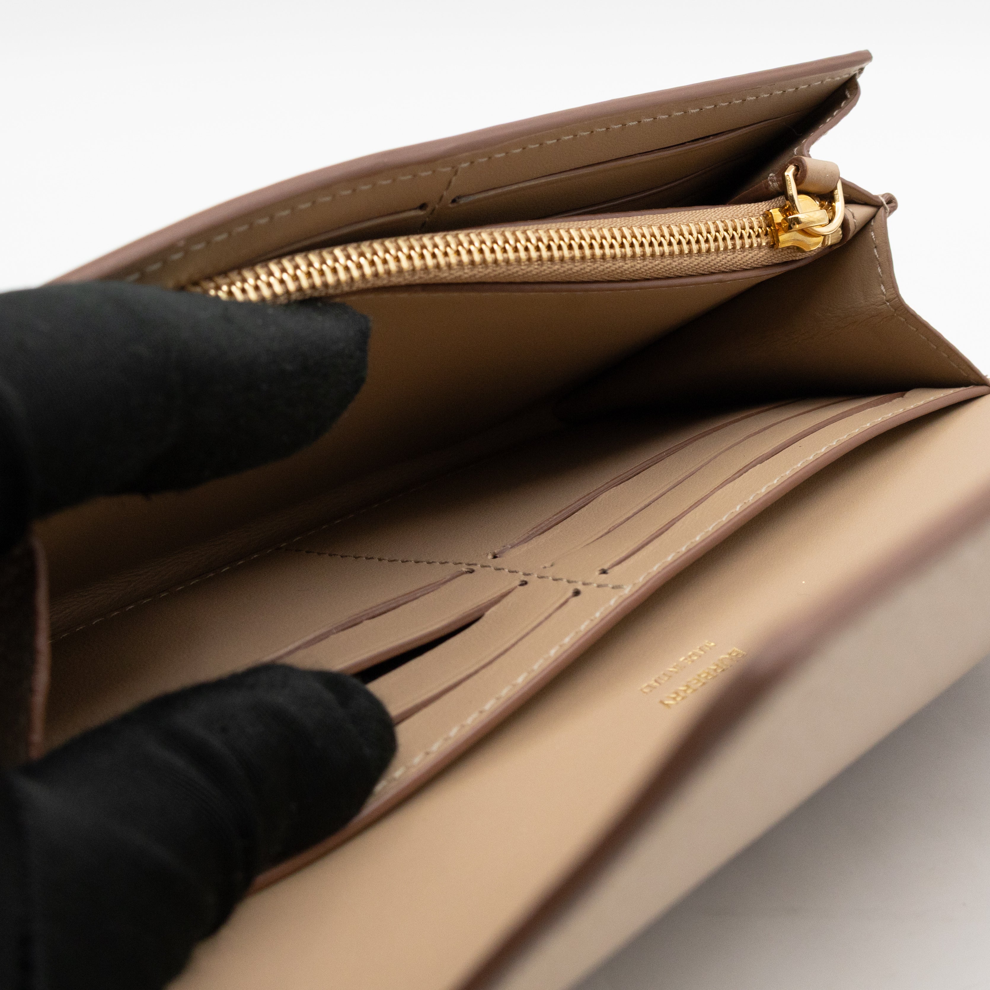 Continental Wallet Beige Leather