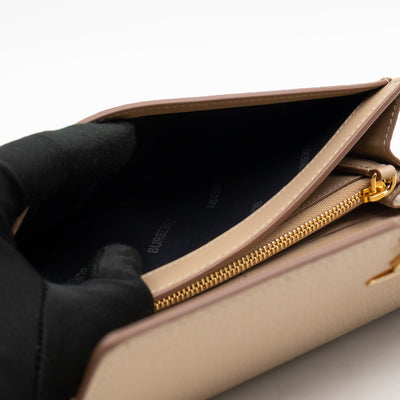 Continental Wallet Beige Leather