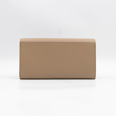 Continental Wallet Beige Leather