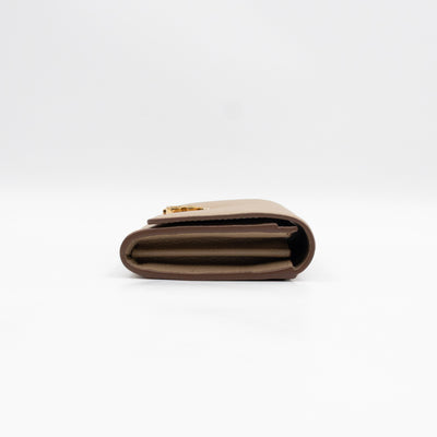 Continental Wallet Beige Leather