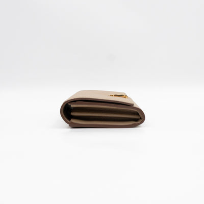 Continental Wallet Beige Leather