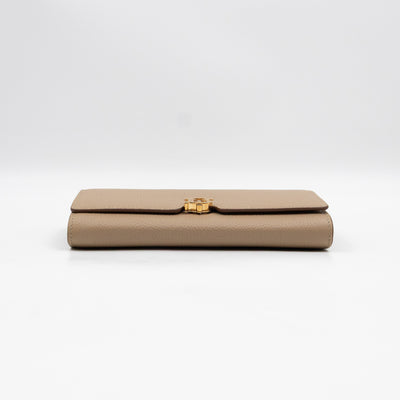 Continental Wallet Beige Leather