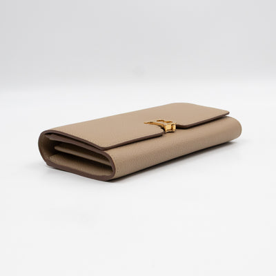 Continental Wallet Beige Leather