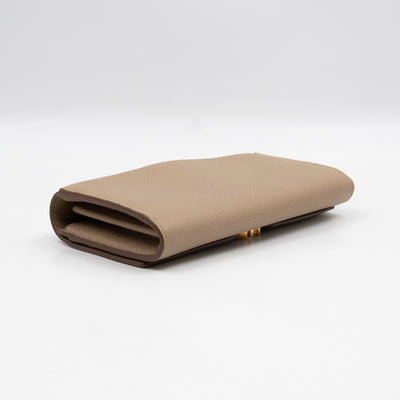 Continental Wallet Beige Leather