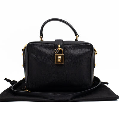 Rosaria Shoulder Bag Black Drummed Calfskin Leather
