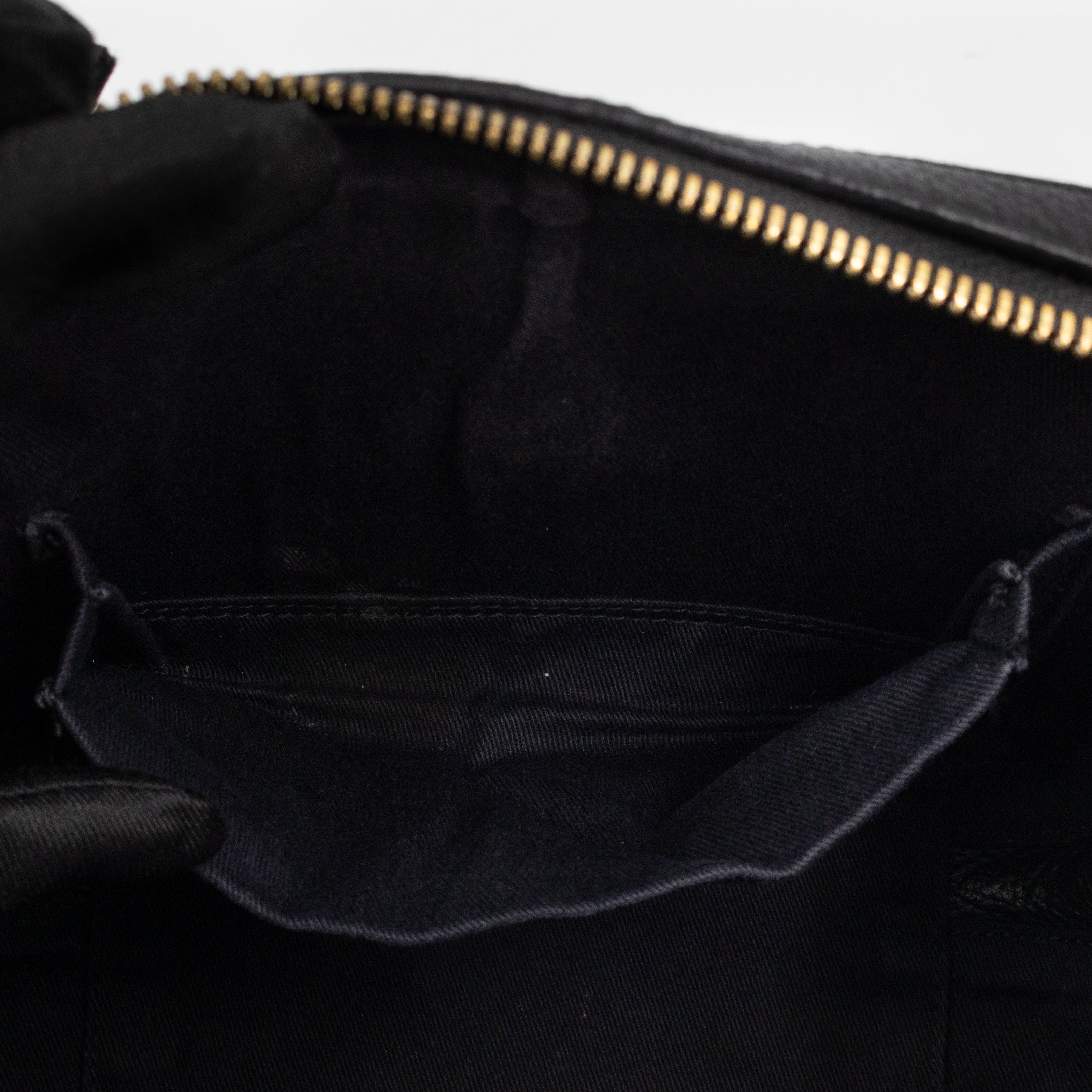 Rosaria Shoulder Bag Black Drummed Calfskin Leather