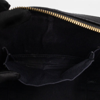 Rosaria Shoulder Bag Black Drummed Calfskin Leather