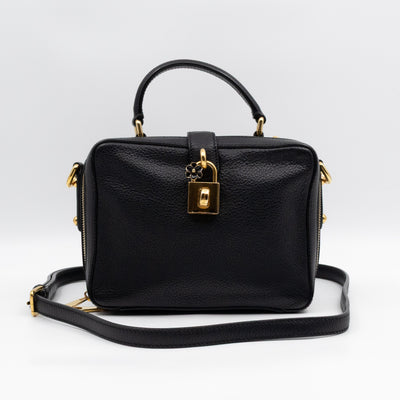 Rosaria Shoulder Bag Black Drummed Calfskin Leather