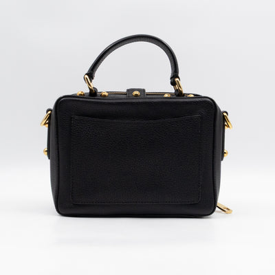 Rosaria Shoulder Bag Black Drummed Calfskin Leather
