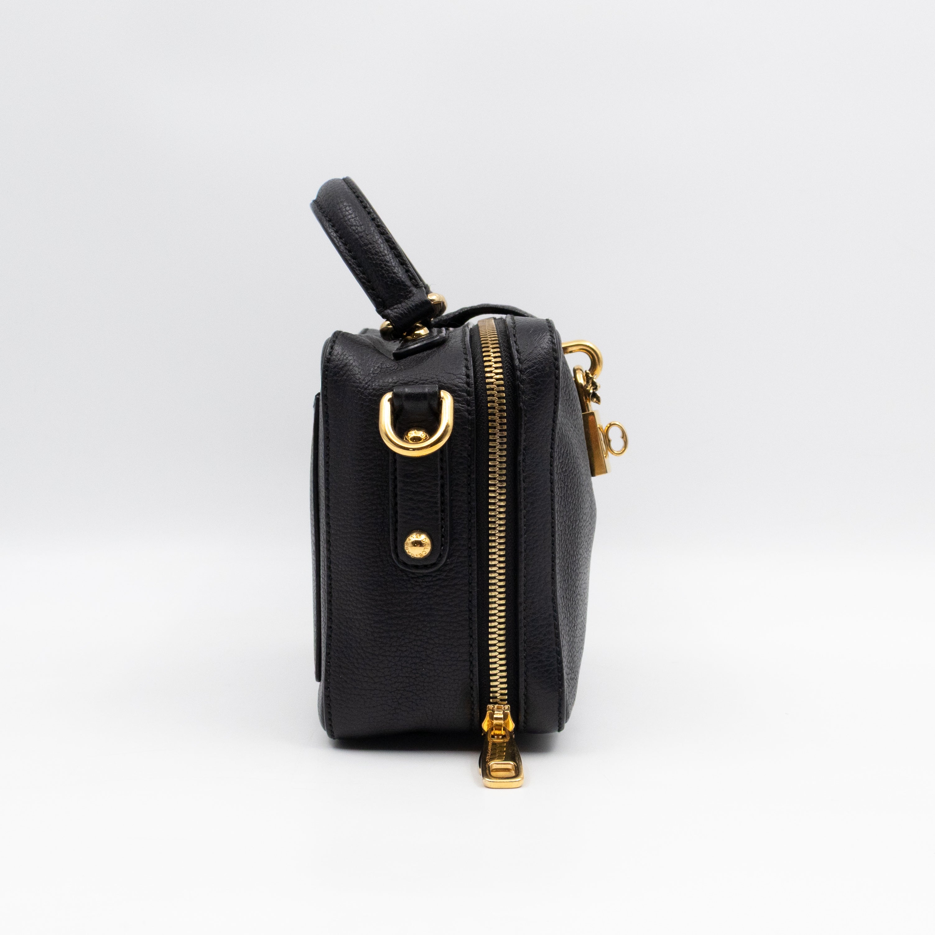 Rosaria Shoulder Bag Black Drummed Calfskin Leather