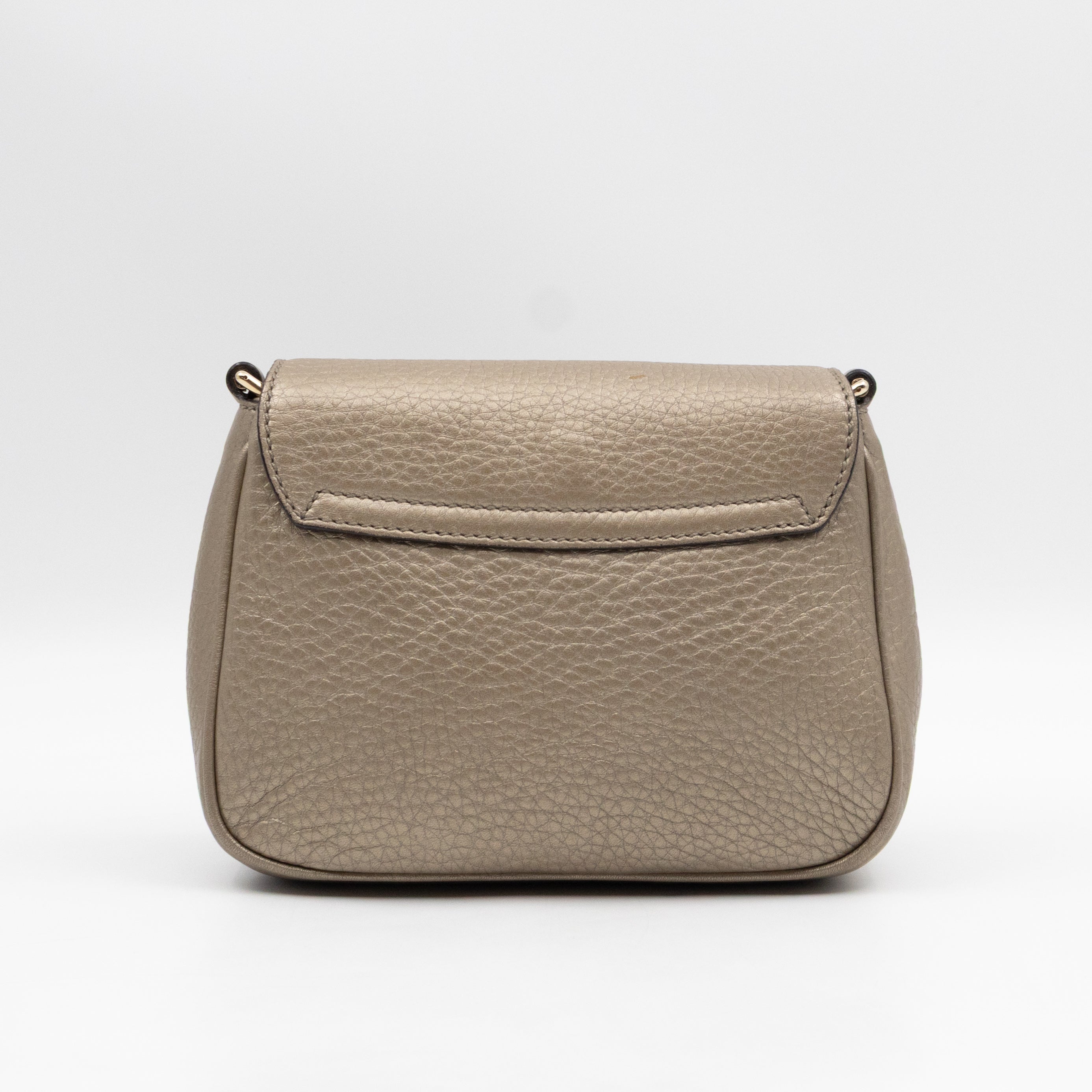 Mini Soho Flap Bag Champagne Leather