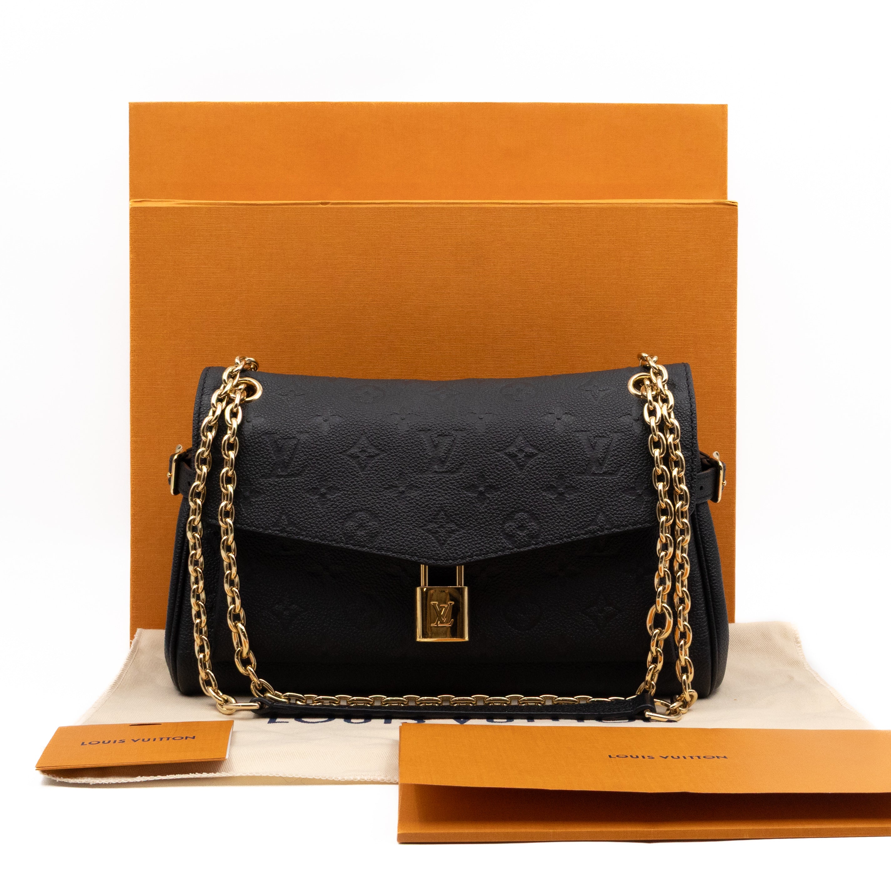 Anytime Flap Bag Black Monogram Empreinte Leather