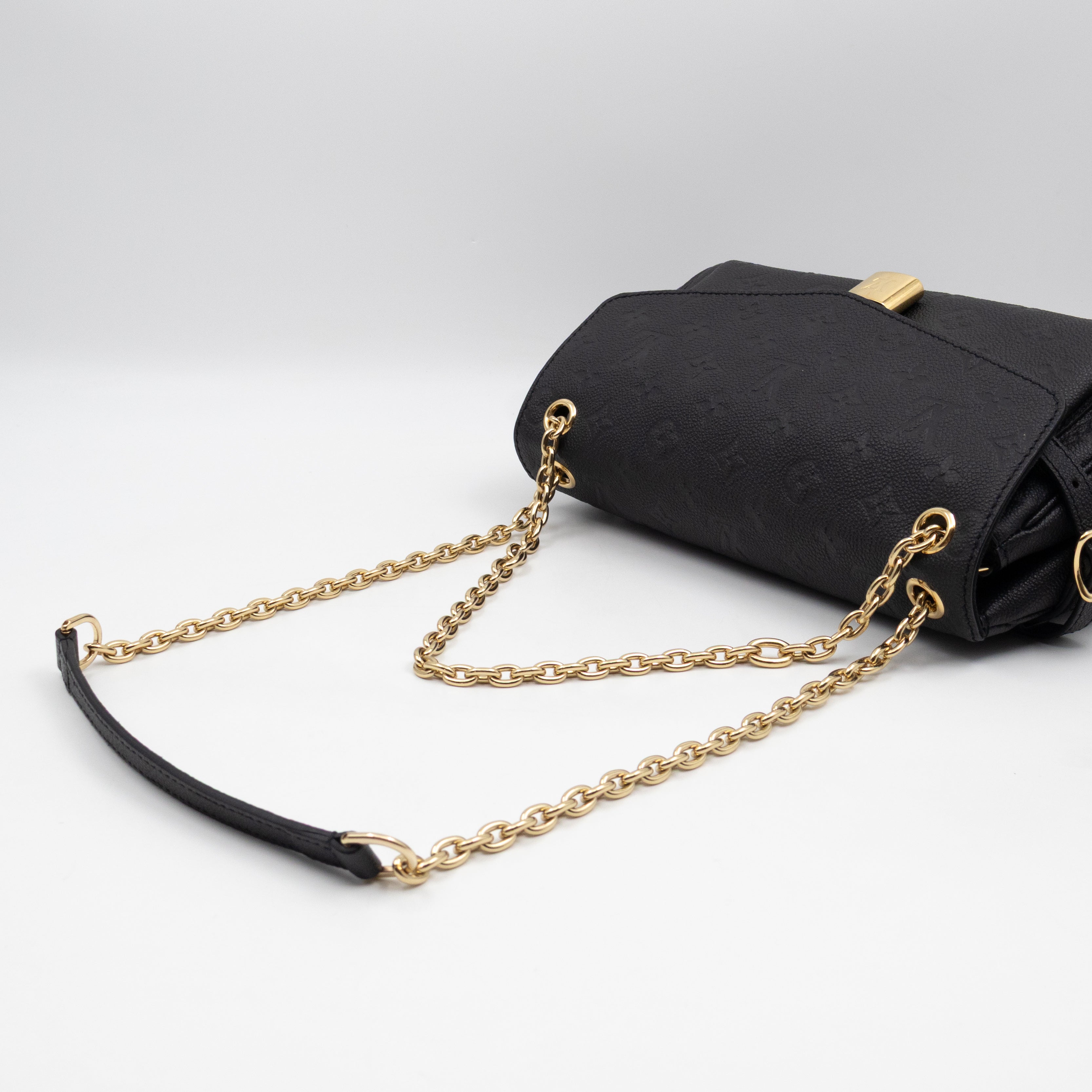 Anytime Flap Bag Black Monogram Empreinte Leather