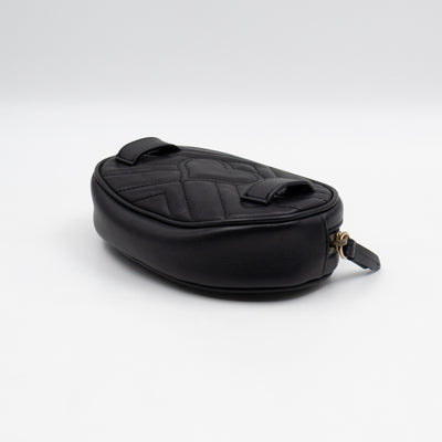 GG Marmont Matelasse Mini Belt Bag Black Leather 85 cm