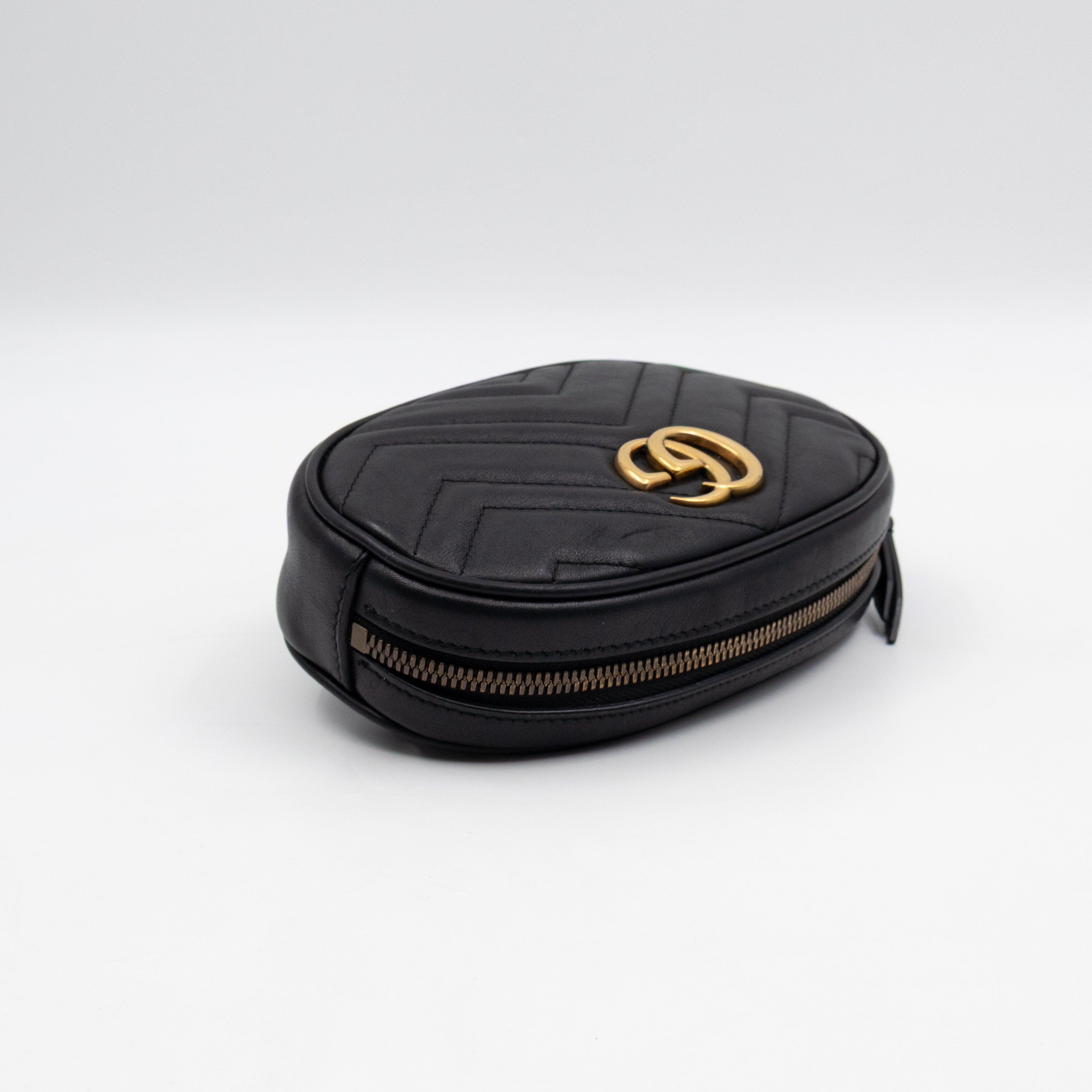 GG Marmont Matelasse Mini Belt Bag Black Leather 85 cm