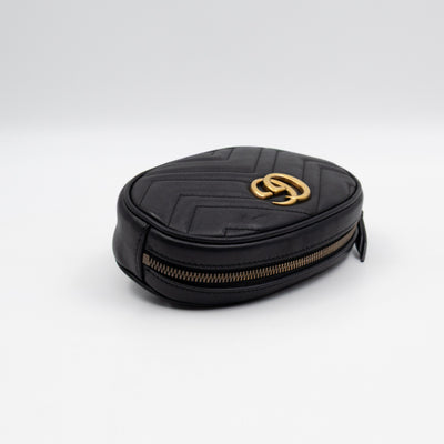 GG Marmont Matelasse Mini Belt Bag Black Leather 85 cm