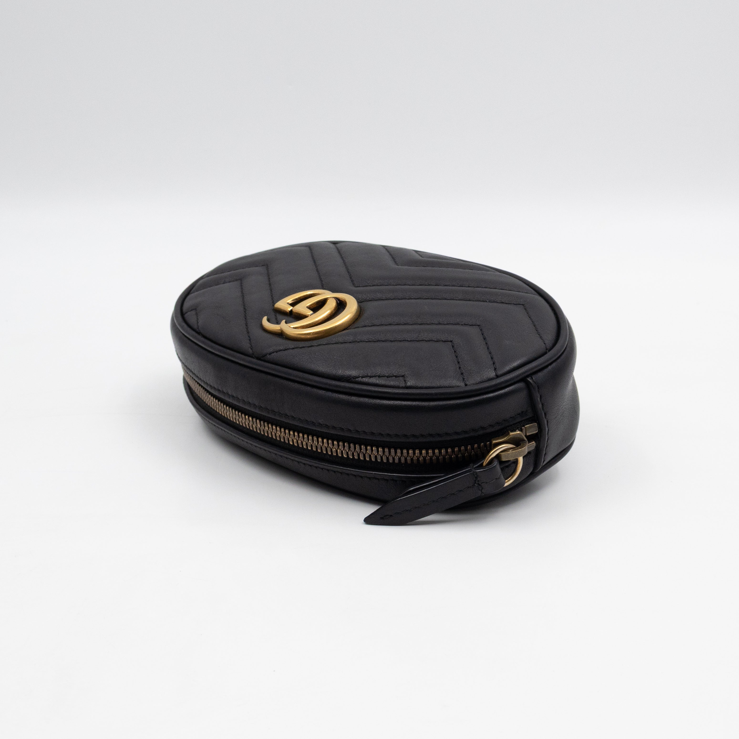 GG Marmont Matelasse Mini Belt Bag Black Leather 85 cm