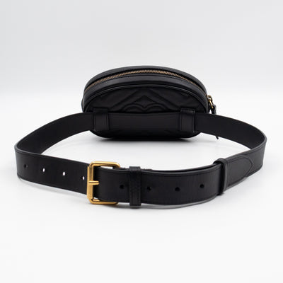 GG Marmont Matelasse Mini Belt Bag Black Leather 85 cm