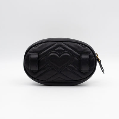 GG Marmont Matelasse Mini Belt Bag Black Leather 85 cm