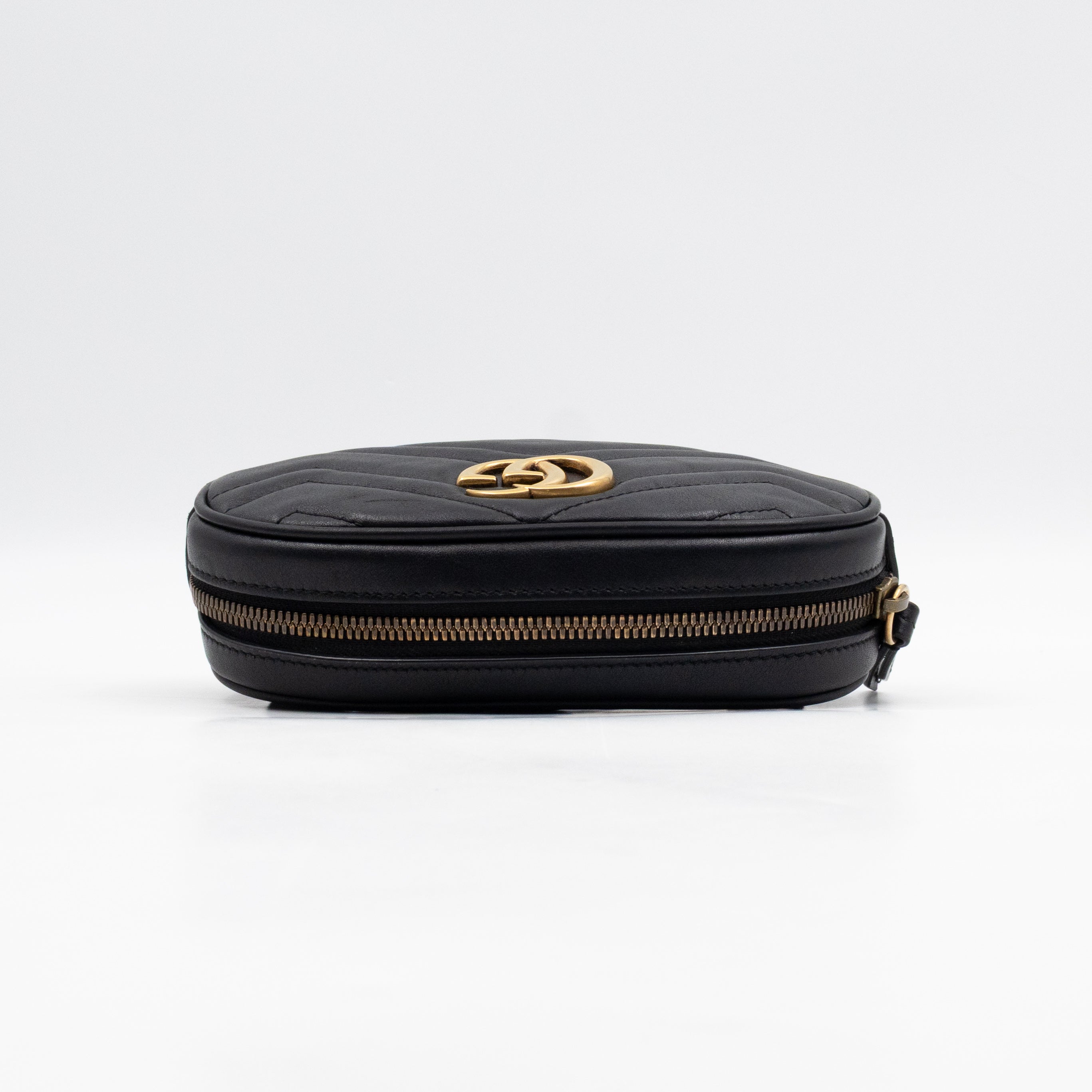 GG Marmont Matelasse Mini Belt Bag Black Leather 85 cm