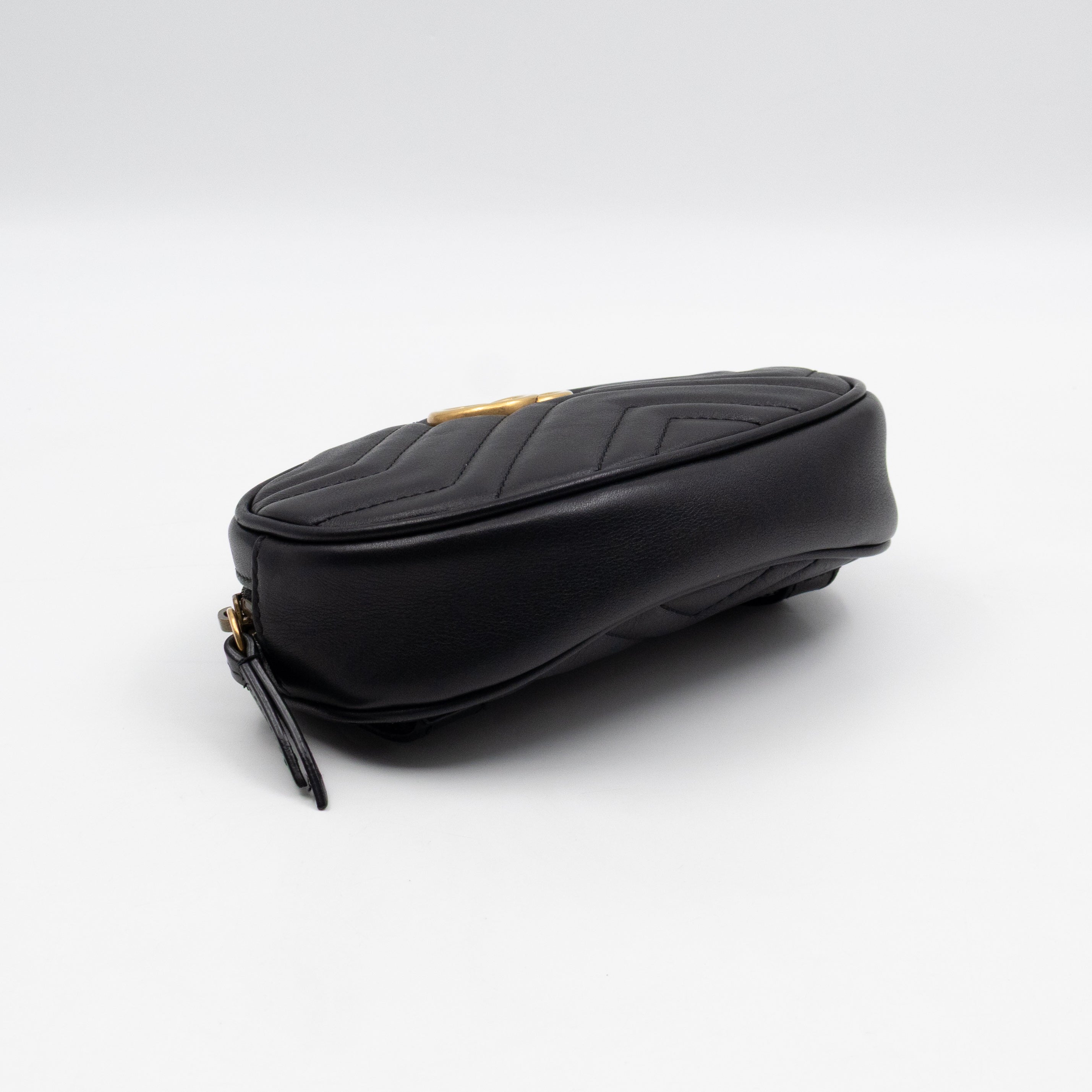 GG Marmont Matelasse Mini Belt Bag Black Leather 85 cm