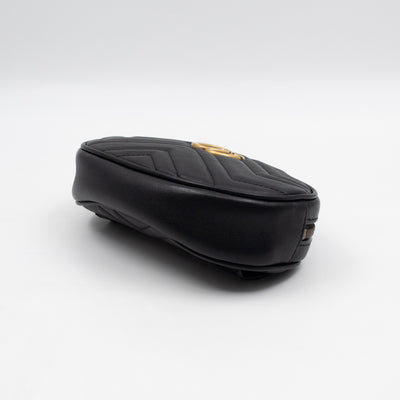 GG Marmont Matelasse Mini Belt Bag Black Leather 85 cm