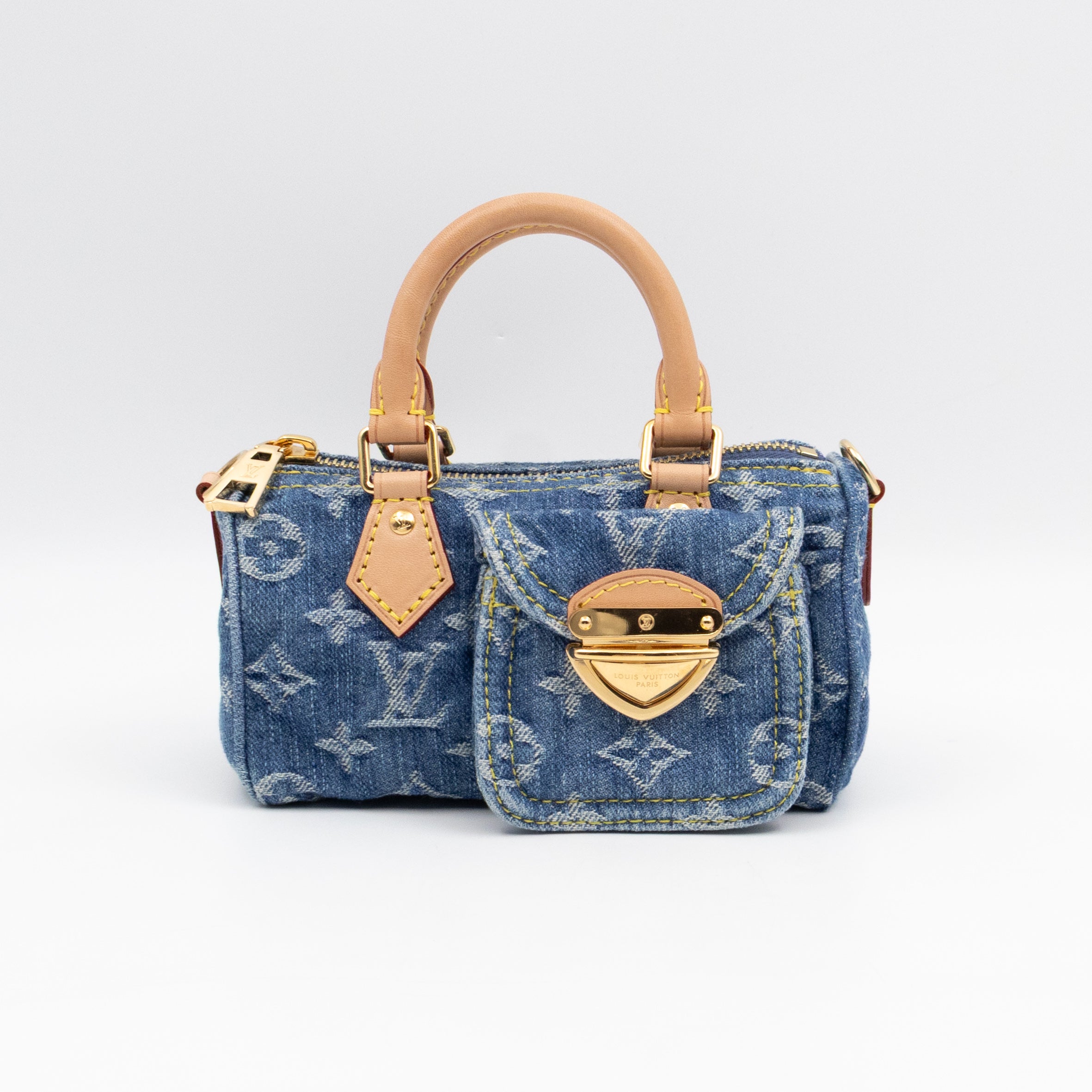 Nano Speedy Blue Denim Monogram