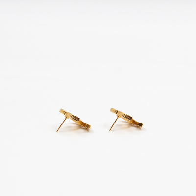 CC Black Enamel Gold Earrings