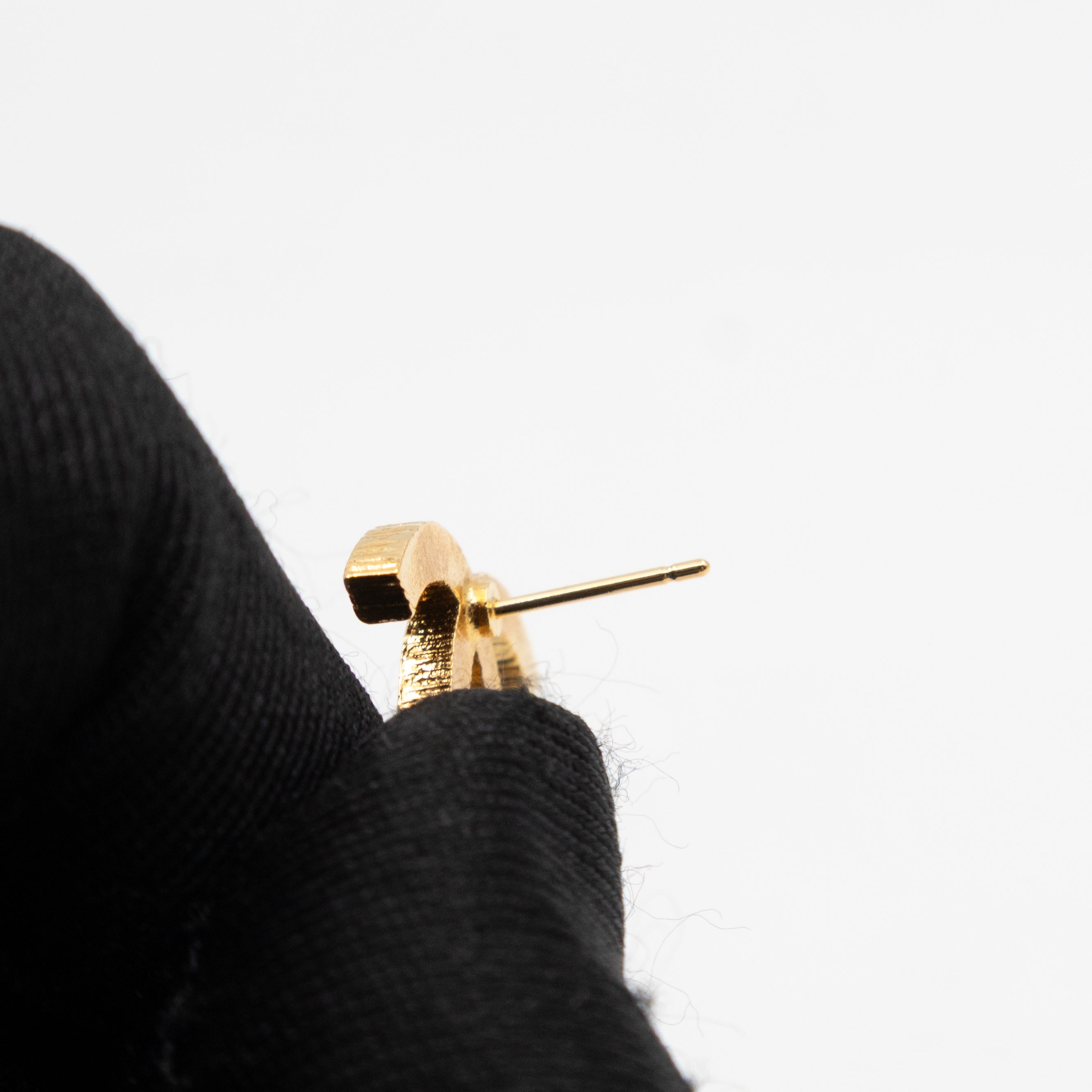 CC Black Enamel Gold Earrings