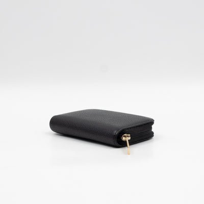 Zip Around Card Case CC Black Caviar Leather