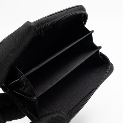 Zip Around Card Case CC Black Caviar Leather