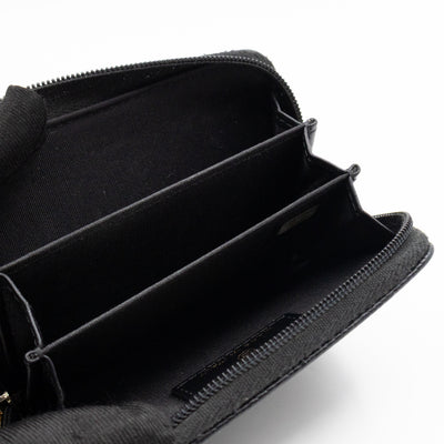 Zip Around Card Case CC Black Caviar Leather