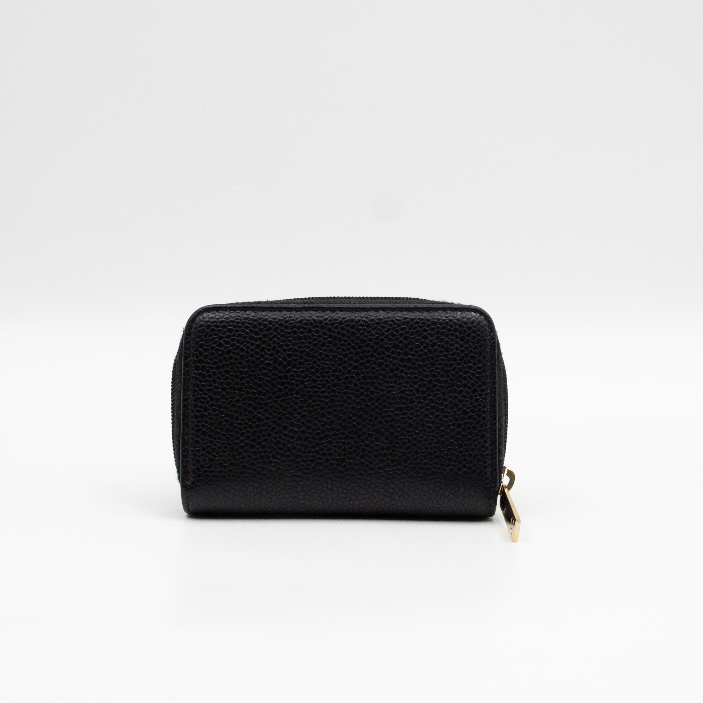 Zip Around Card Case CC Black Caviar Leather