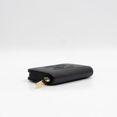 Zip Around Card Case CC Black Caviar Leather