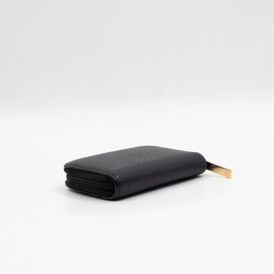 Zip Around Card Case CC Black Caviar Leather