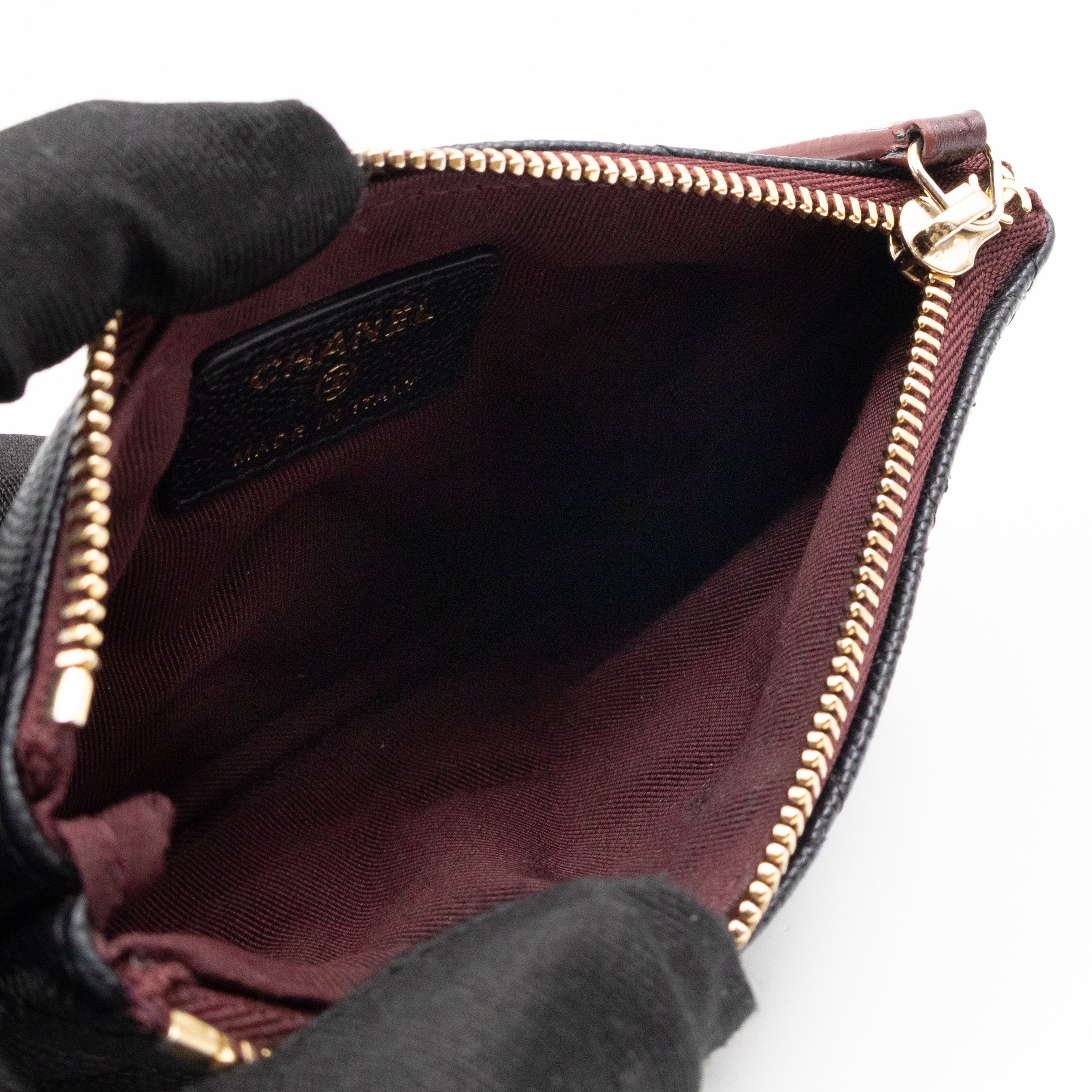 Classic Mini O Case Pouch Black Caviar Leather