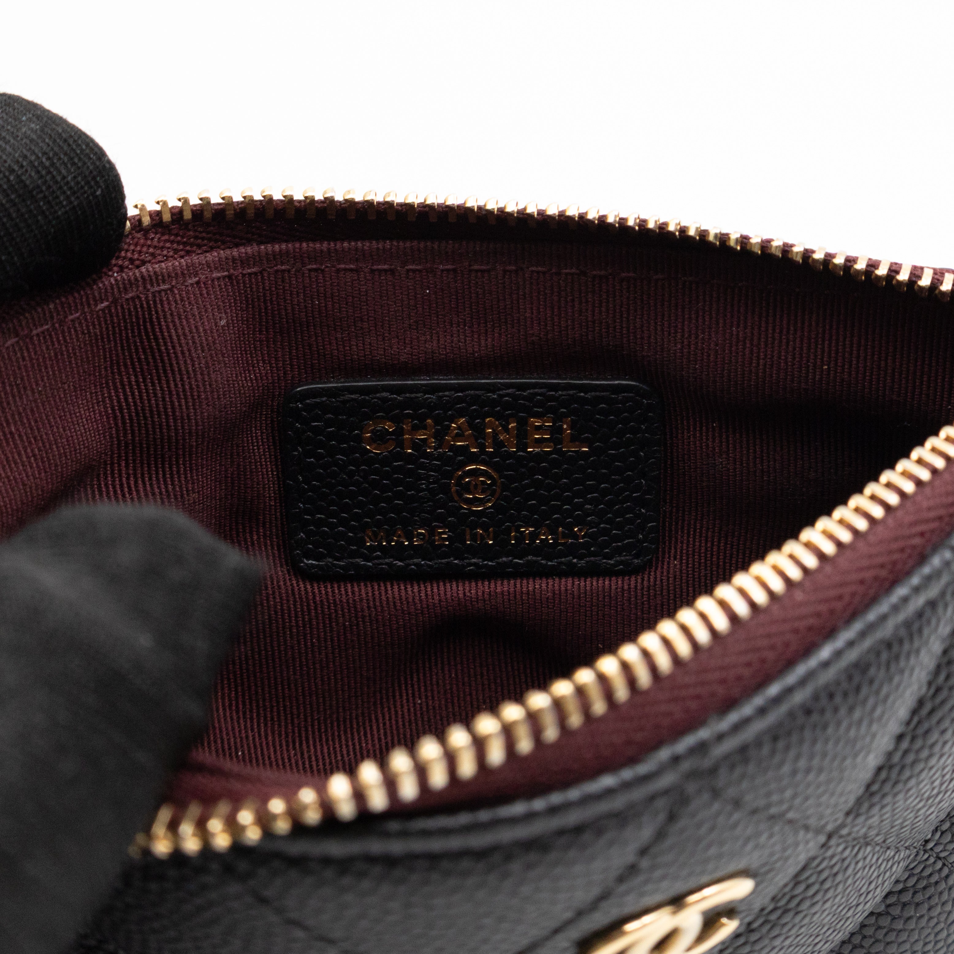 Classic Mini O Case Pouch Black Caviar Leather