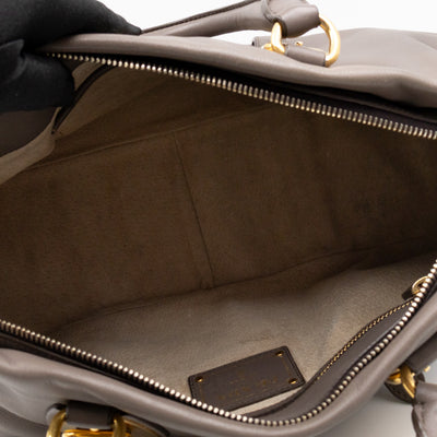 Shoulder Bag Grey Soft Calfskin Leather