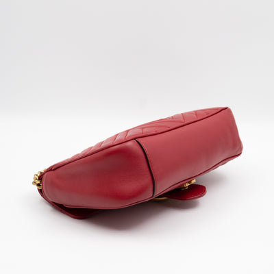 GG Marmont Medium Flap Bag Red Matelasse Leather