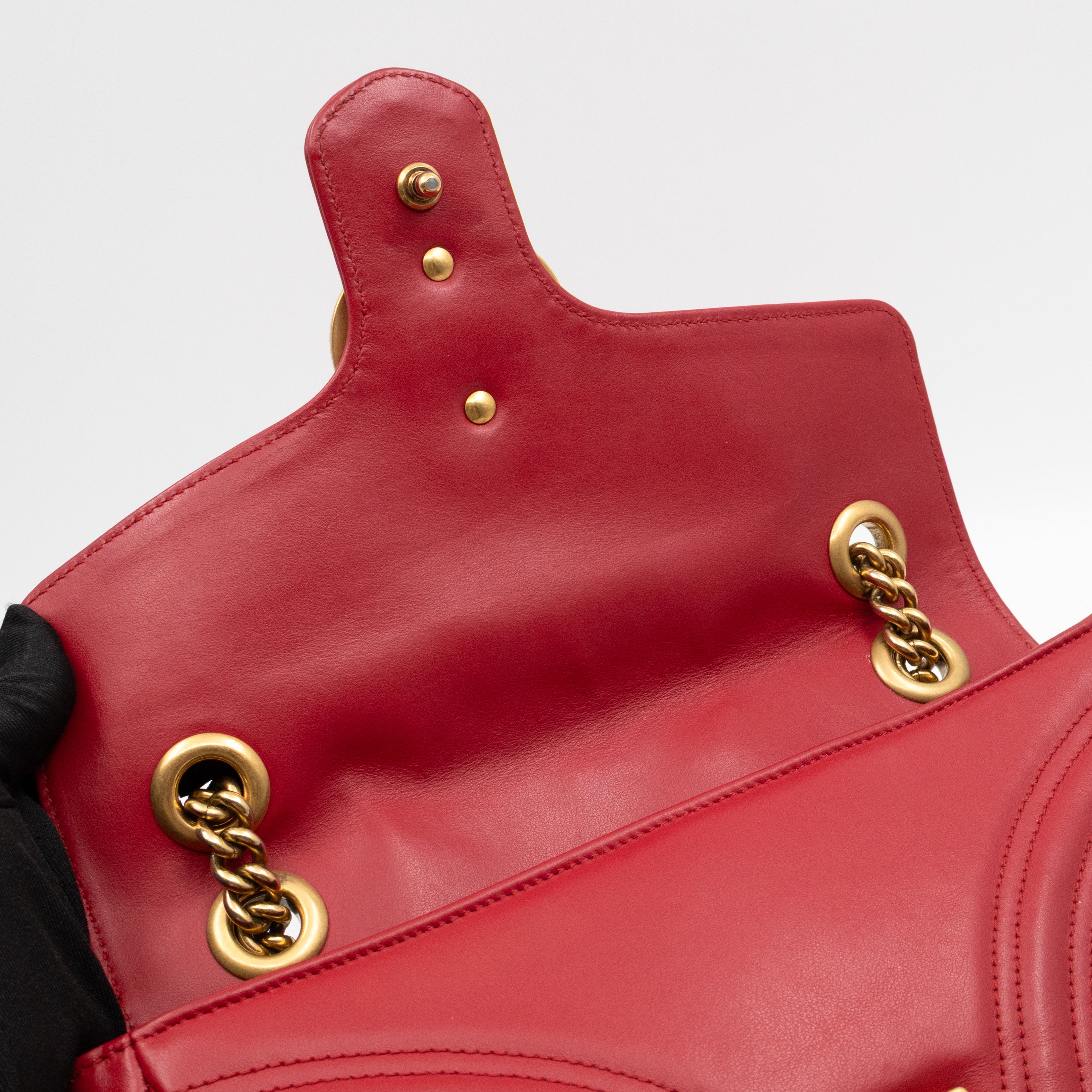 GG Marmont Medium Flap Bag Red Matelasse Leather