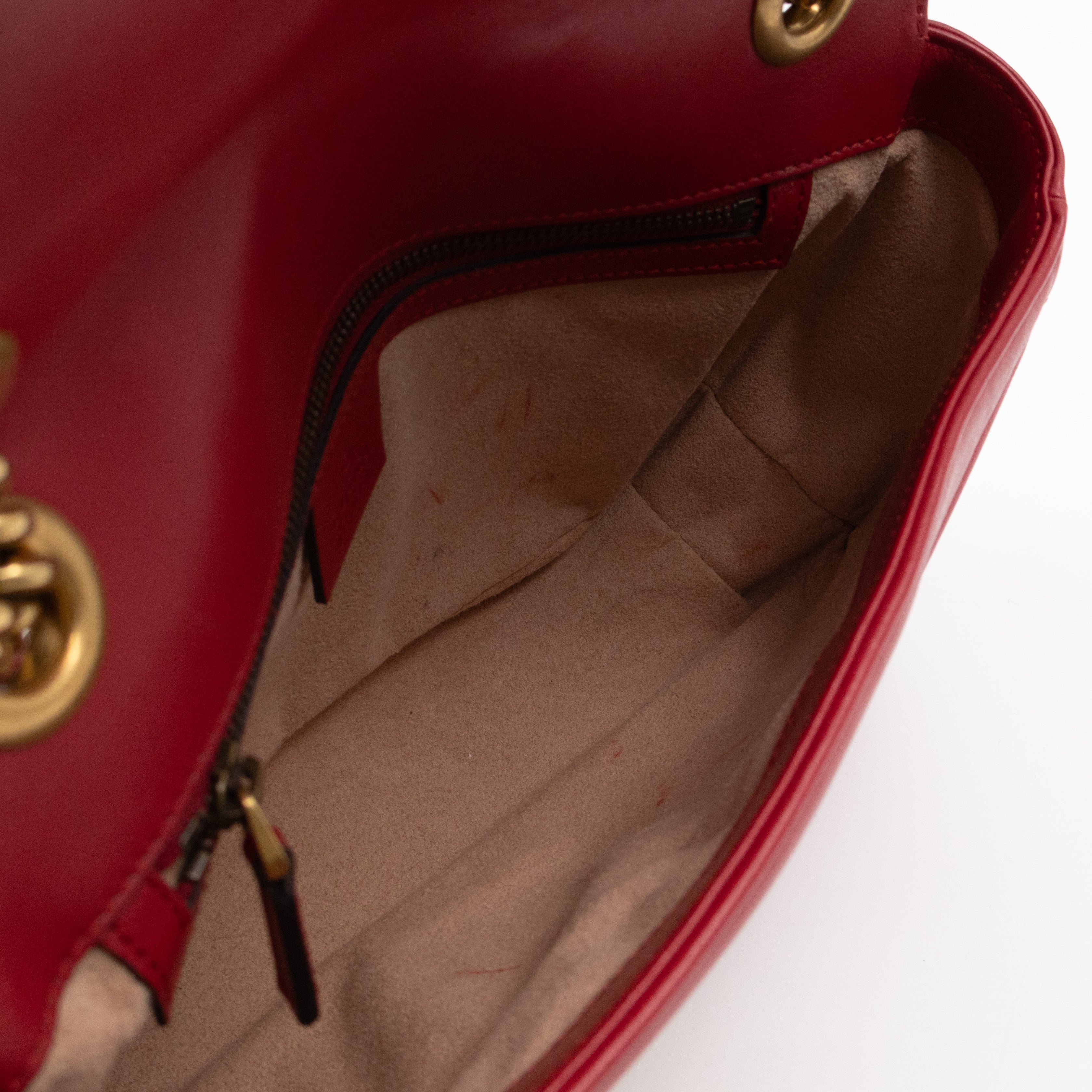 GG Marmont Medium Flap Bag Red Matelasse Leather