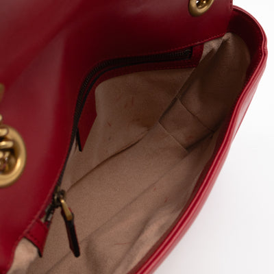 GG Marmont Medium Flap Bag Red Matelasse Leather
