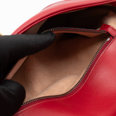 GG Marmont Medium Flap Bag Red Matelasse Leather